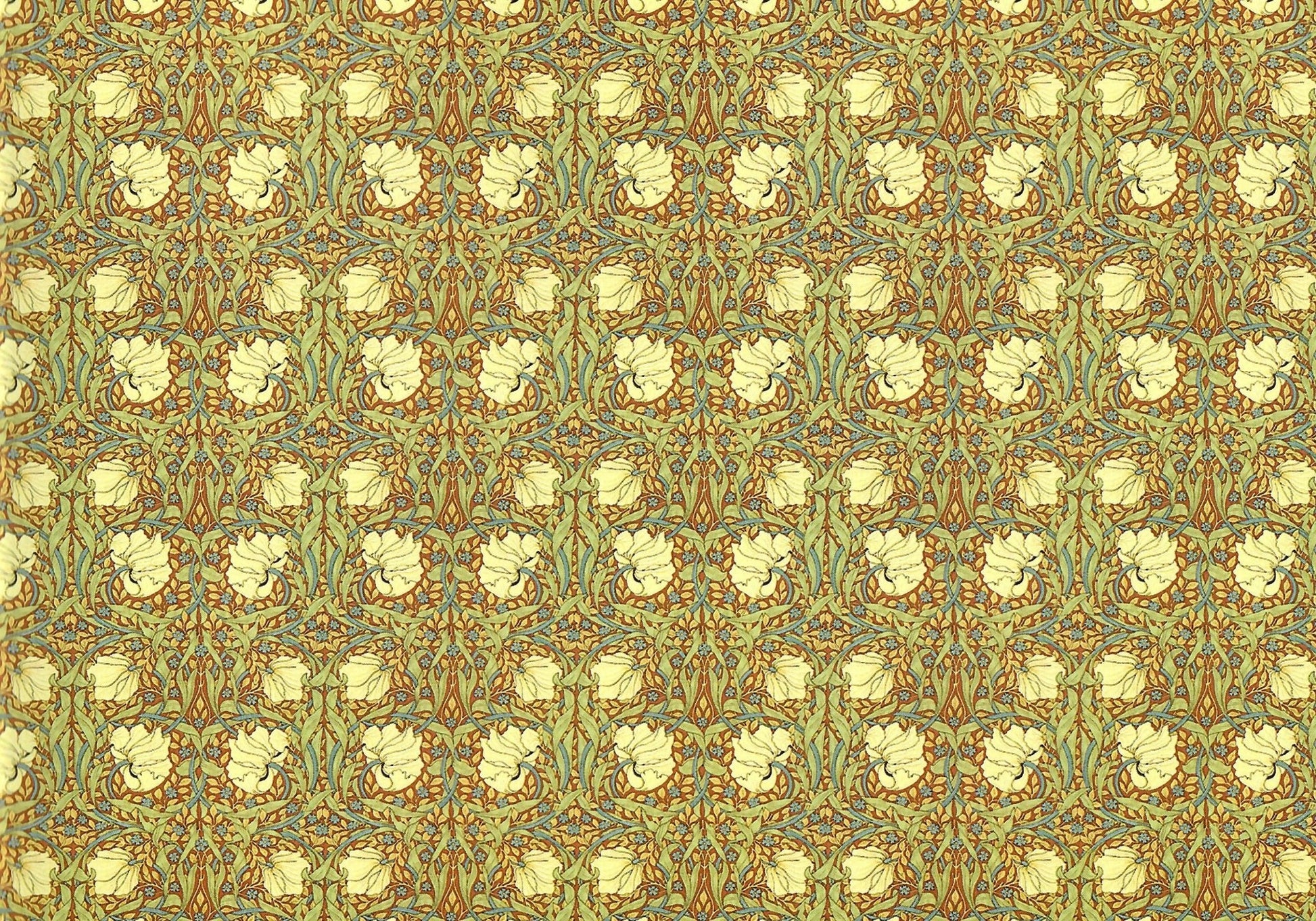 Dollhouse Wallpaper William Morris Art Nouveau Pimpernel Green Floral 1:12 Scale Itsy Bitsy - Miniature Crush