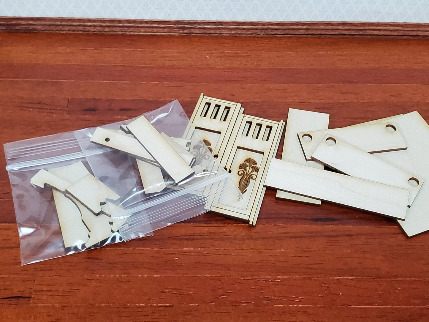 Dollhouse Wardrobe HALF SCALE Arts & Crafts Style Miniature Kit 1:24 Scale DIY - Miniature Crush
