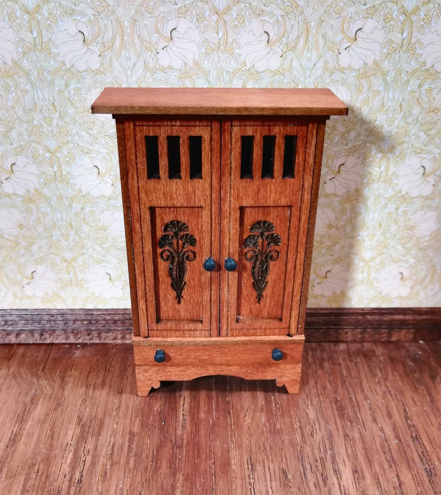 Dollhouse Wardrobe HALF SCALE Arts & Crafts Style Miniature Kit 1:24 Scale DIY - Miniature Crush