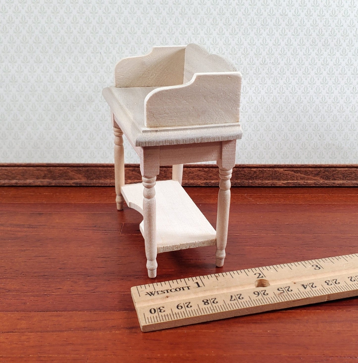 Dollhouse Wash Stand or Sideboard 1:12 Scale Miniature Furniture Unpainted Wood - Miniature Crush
