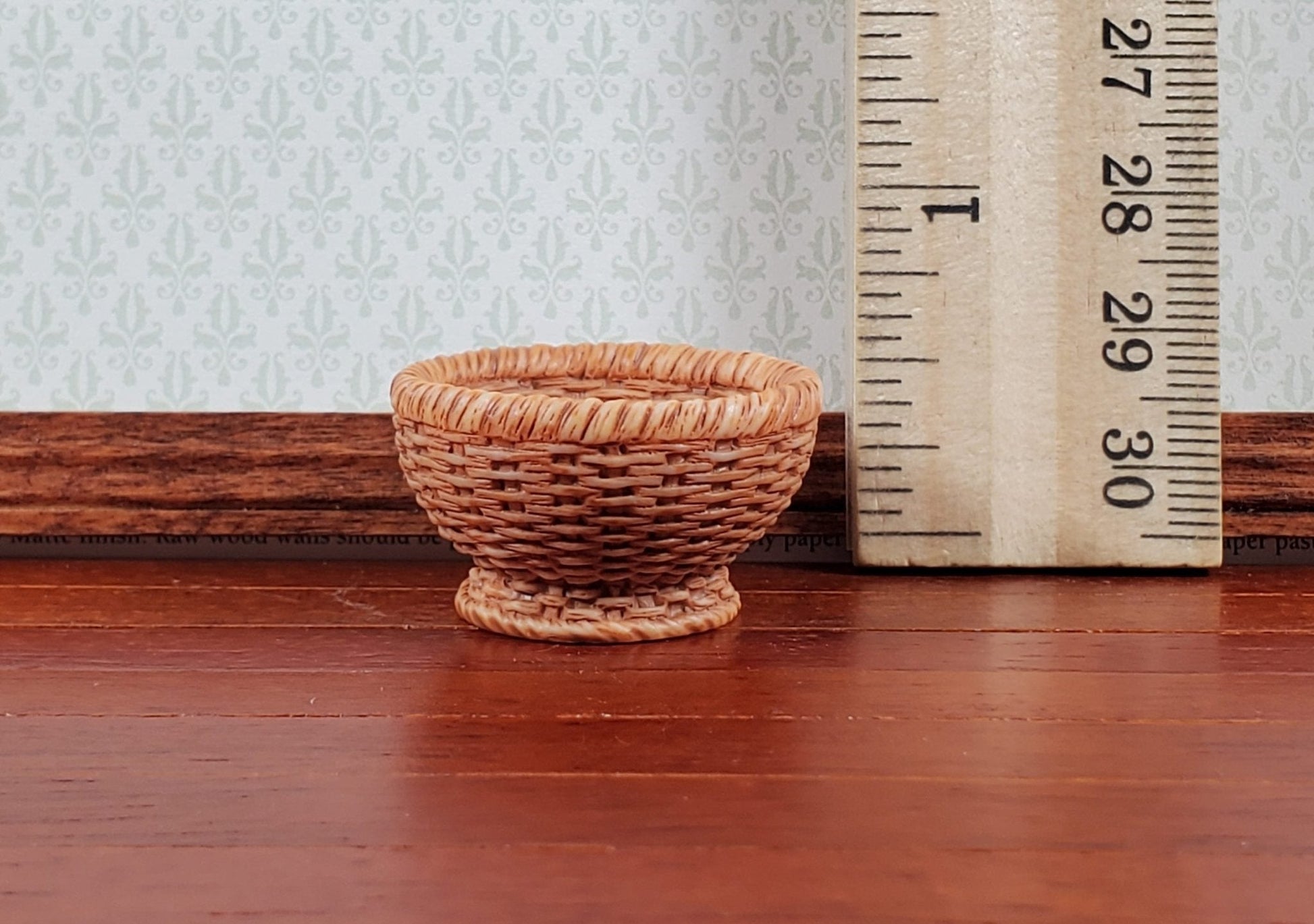 Dollhouse Wicker Style Basket Bowl Round 1:12 Scale Miniature Decor Accessories - Miniature Crush
