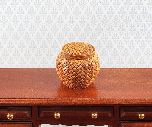 Dollhouse Wicker Style Basket Round 1:12 Scale Miniature Do Not Open - Miniature Crush