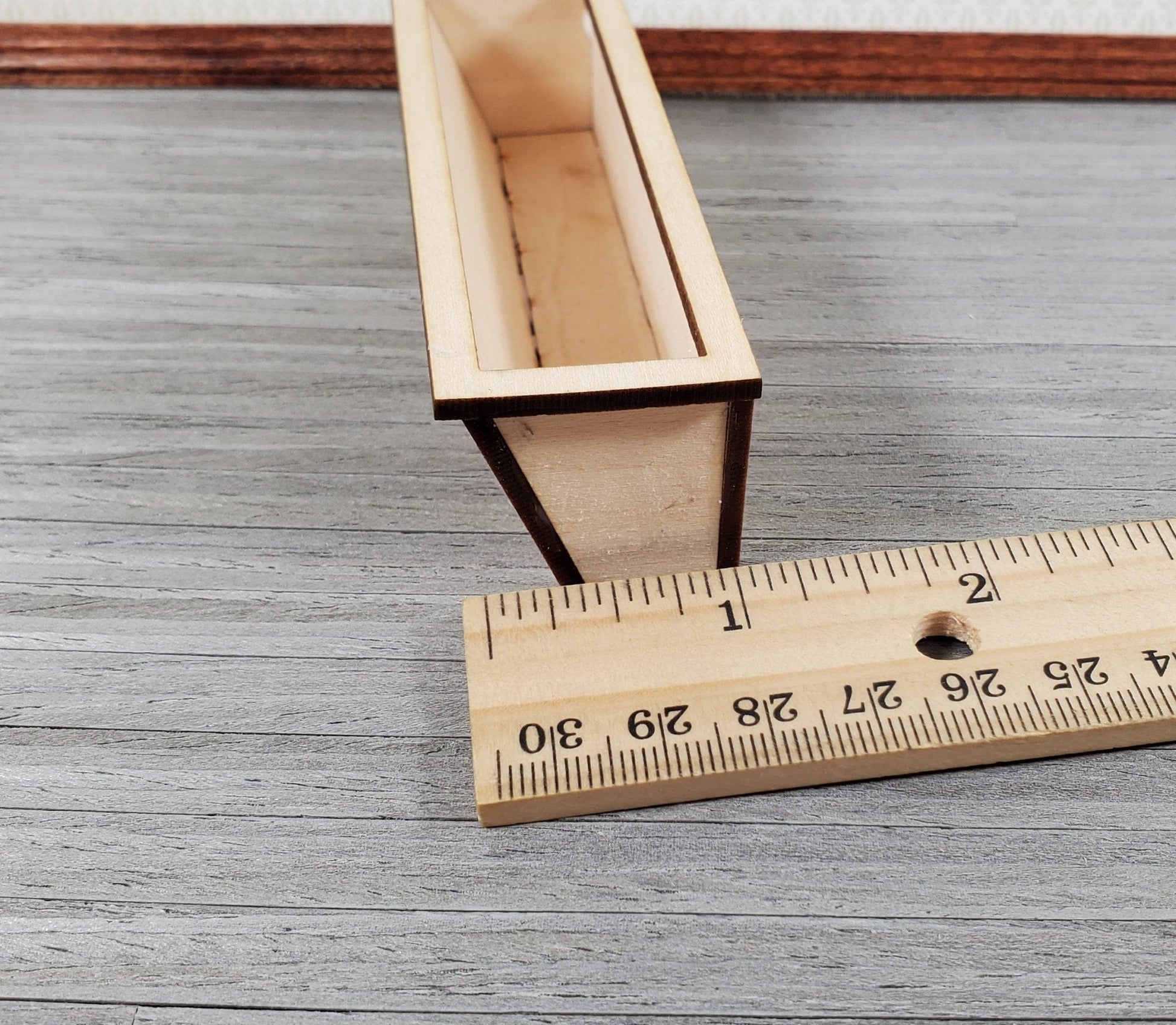 Dollhouse Window Box Planter Deluxe DIY KIT 4" Wood 1:12 Scale Miniature Flowers - Miniature Crush