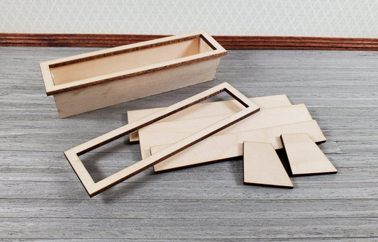 Dollhouse Window Box Planter Deluxe DIY KIT 4" Wood 1:12 Scale Miniature Flowers - Miniature Crush