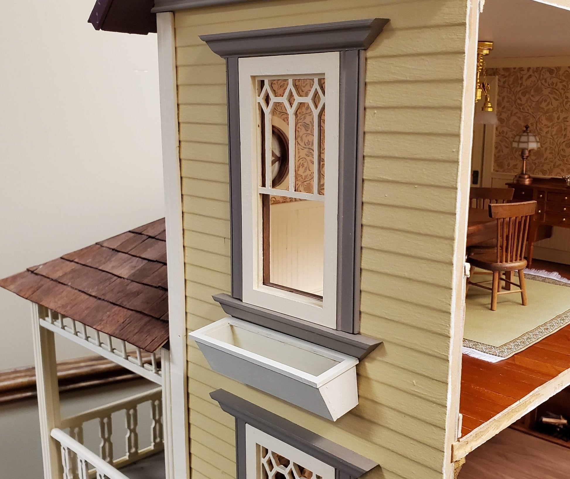 Dollhouse Window Box Planter Deluxe DIY KIT 4" Wood 1:12 Scale Miniature Flowers - Miniature Crush