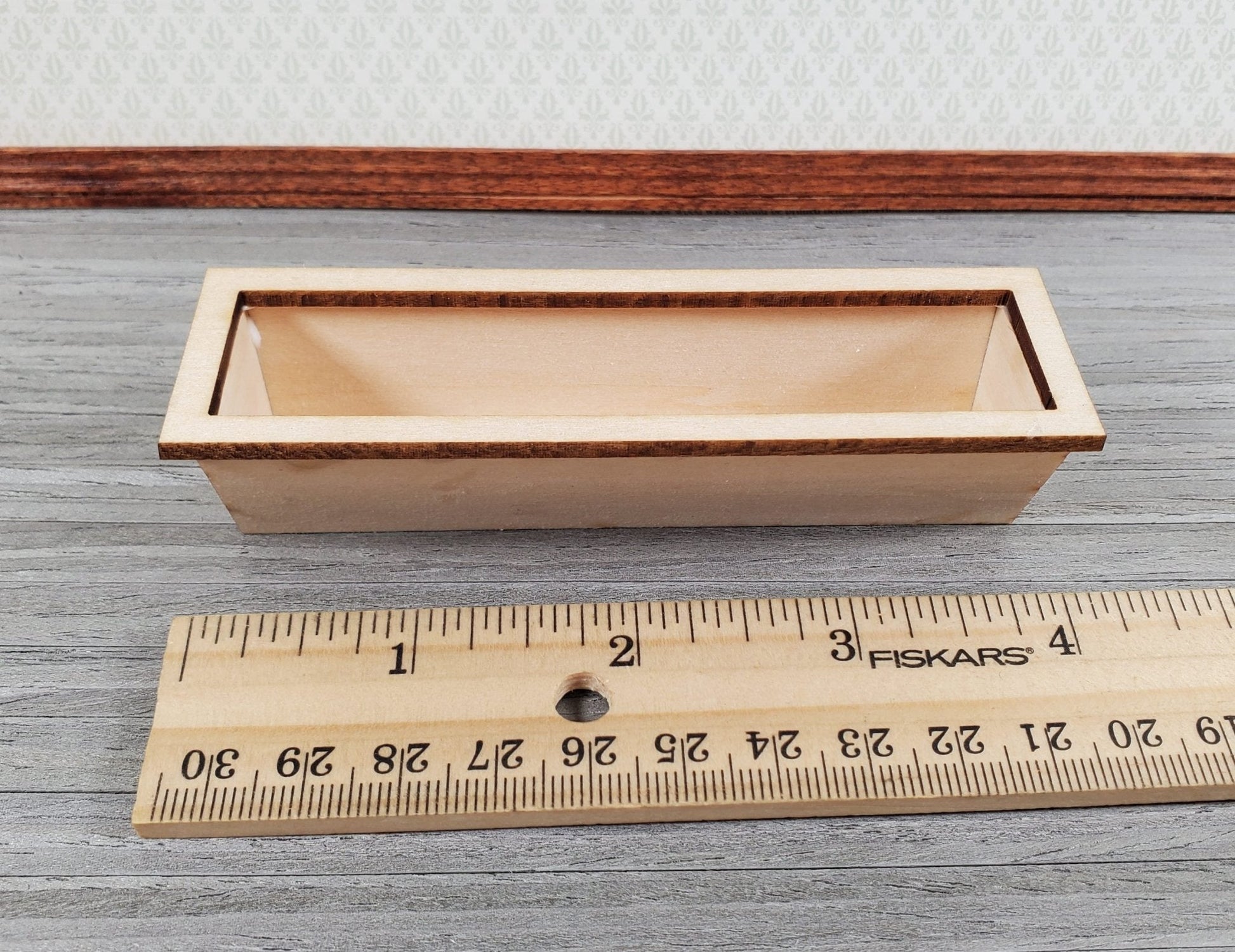Dollhouse Window Box Planter Deluxe DIY KIT 4" Wood 1:12 Scale Miniature Flowers - Miniature Crush