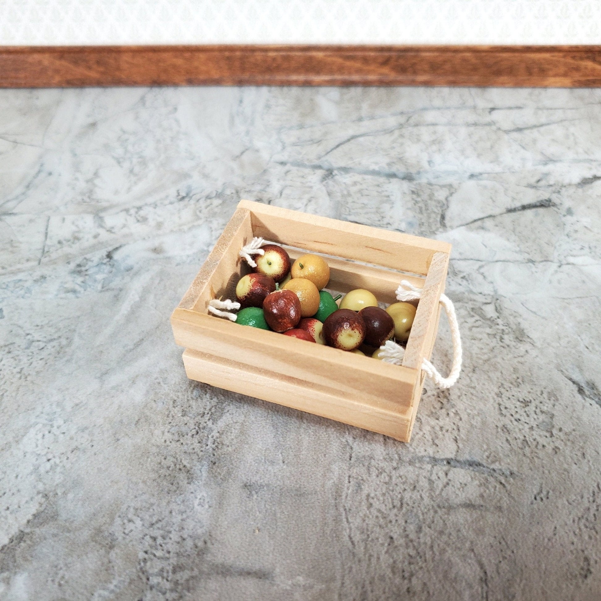 Dollhouse Wood Crate for Fruits or Vegetables Large 1:12 or 1/6 Scale Miniature - Miniature Crush