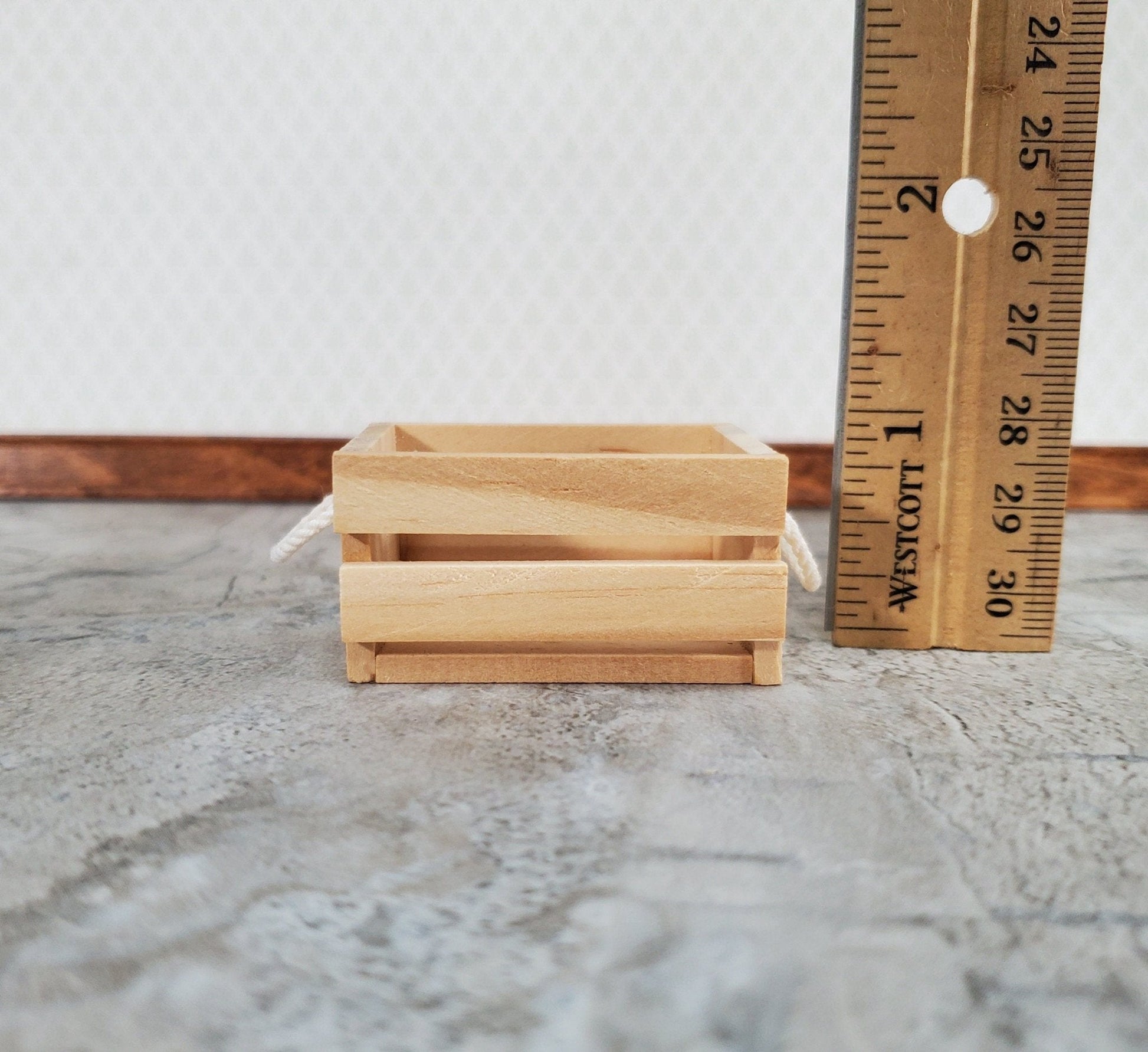 Dollhouse Wood Crate for Fruits or Vegetables Large 1:12 or 1/6 Scale Miniature - Miniature Crush
