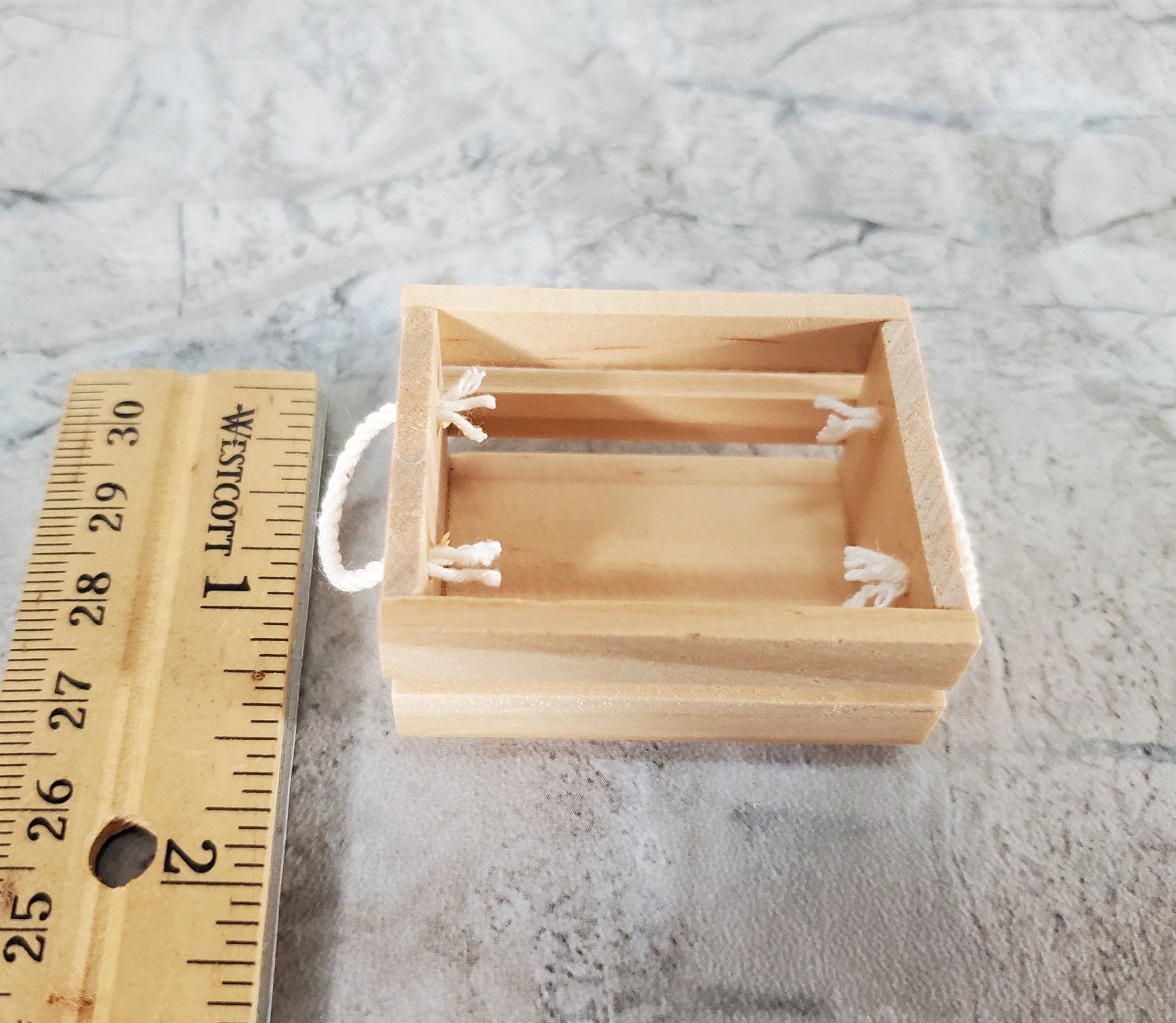 Dollhouse Wood Crate for Fruits or Vegetables Large 1:12 or 1/6 Scale Miniature - Miniature Crush