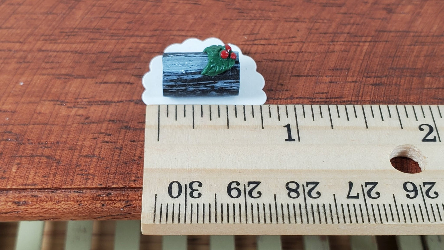 Dollhouse Yule Log Christmas Cake 1:12 Scale Miniature Dessert Food - Miniature Crush