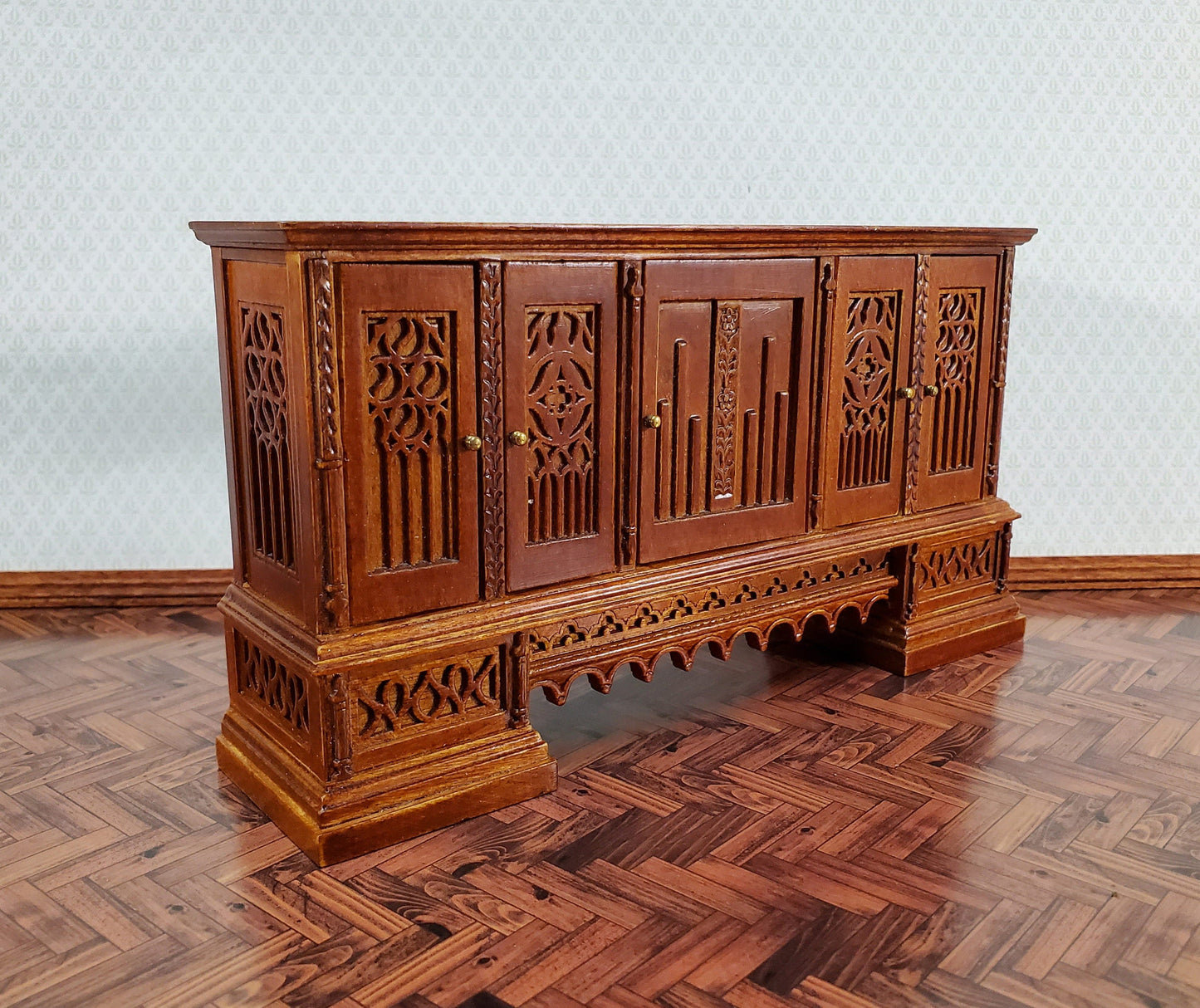 JBM Dollhouse Credenza Buffet Gothic Tudor 17th Century 1:12 Scale Furniture
