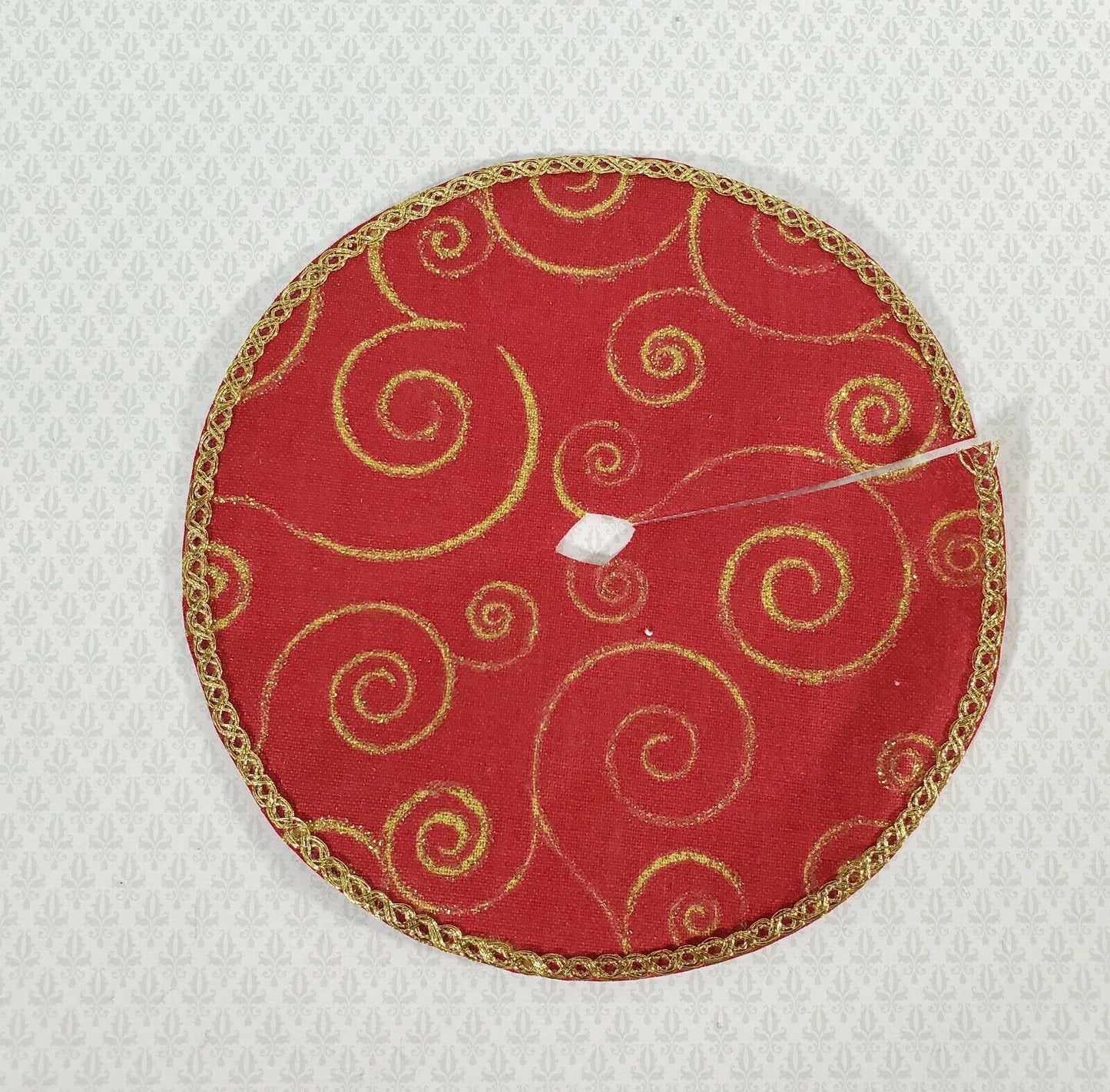 Dollhouse Christmas Tree Skirt Miniature Holiday Decorating 1:12 Scale Fabric