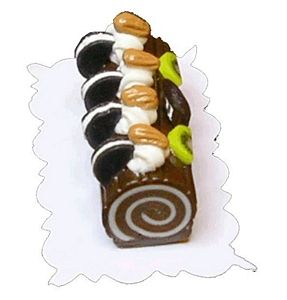 Dollhouse Chocolate Cream Cookie Roll Log 1:12 Scale Miniature Dessert Food