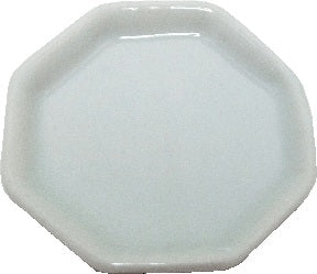 Dollhouse Octagonal Off White Ceramic Platter 1:12 Scale Miniature Dish