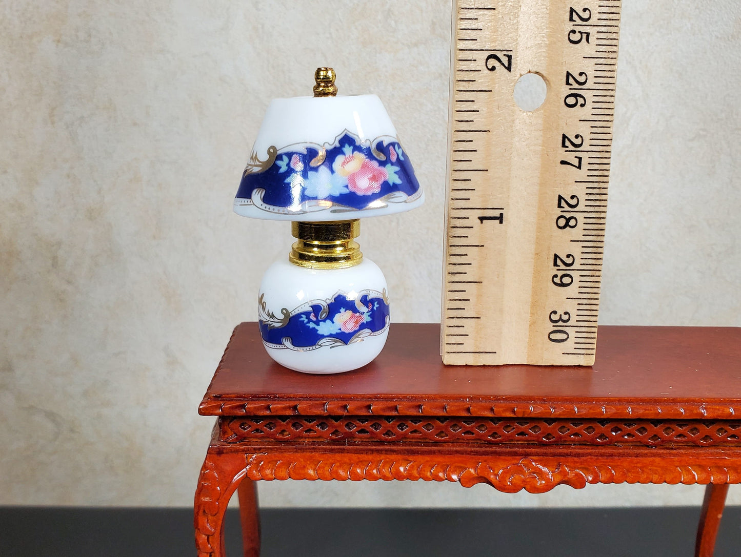 Dollhouse Lamp NON-Electric Large Ceramic Blue & White 1:12 Scale Miniature