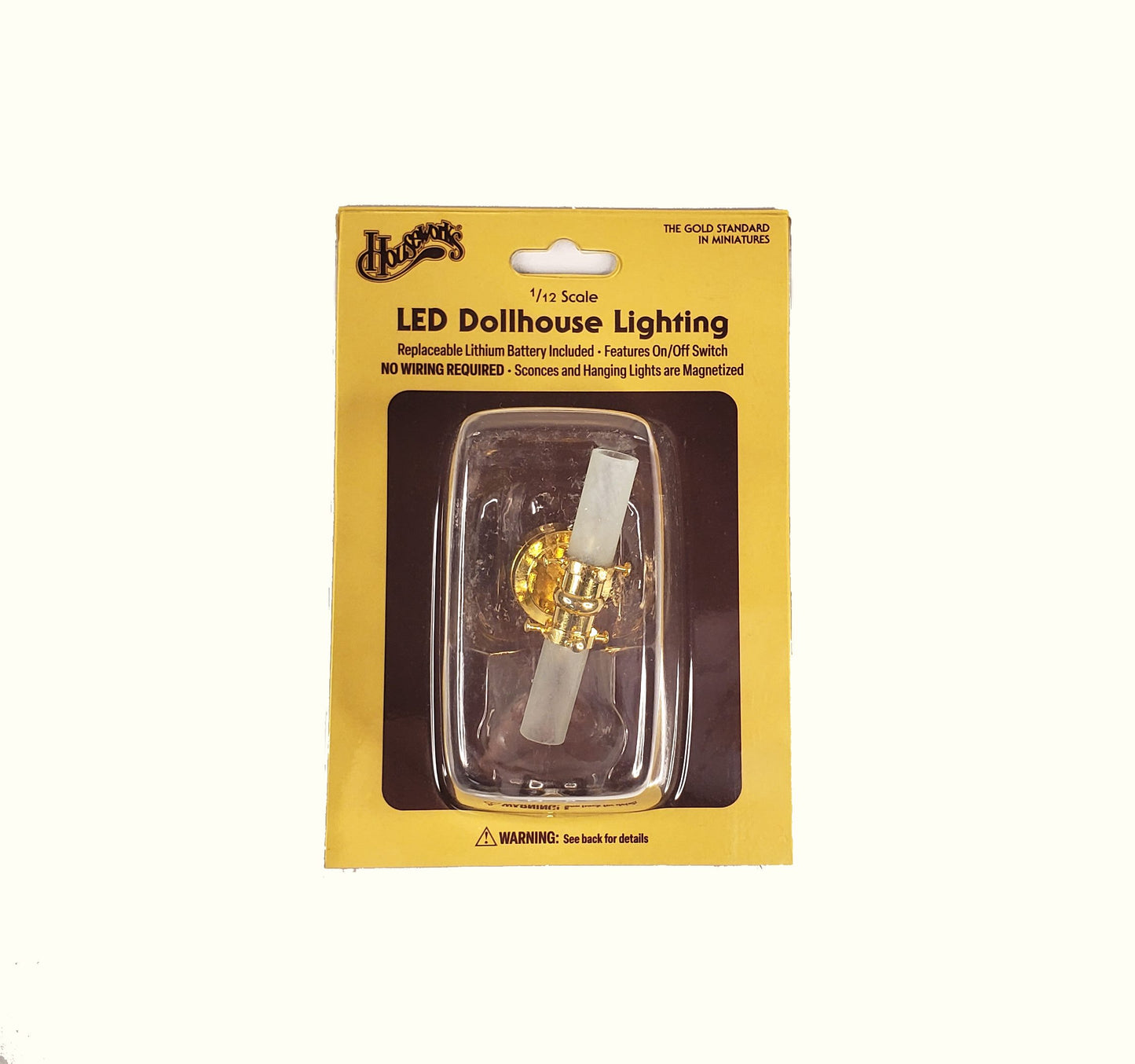 Dollhouse Battery Tube Light Wall Sconce Modern Miniature 1:12 Scale Houseworks