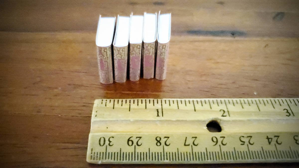 Dollhouse Miniature Book Set x5 Louisa May Alcott 1:12 Scale (blank inside)