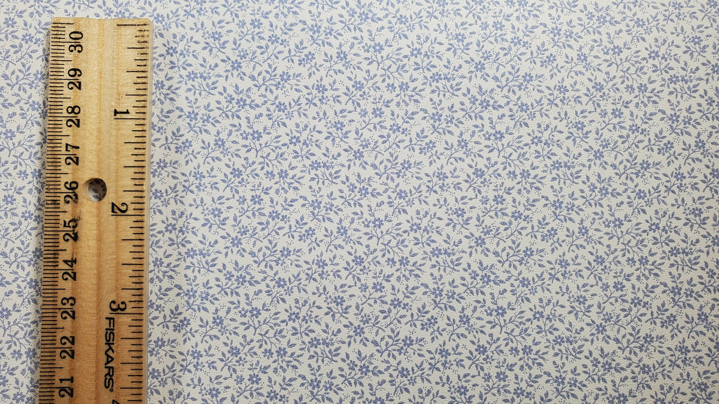 Dollhouse Wallpaper Tiny Periwinkle Lace 3 Sheets White Pink Green Blue 1:12