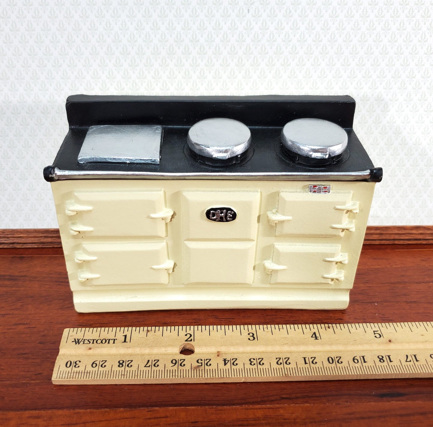 Dollhouse AGA Style Cooker Stove Oven Cream Large 1:12 Scale Miniature Kitchen
