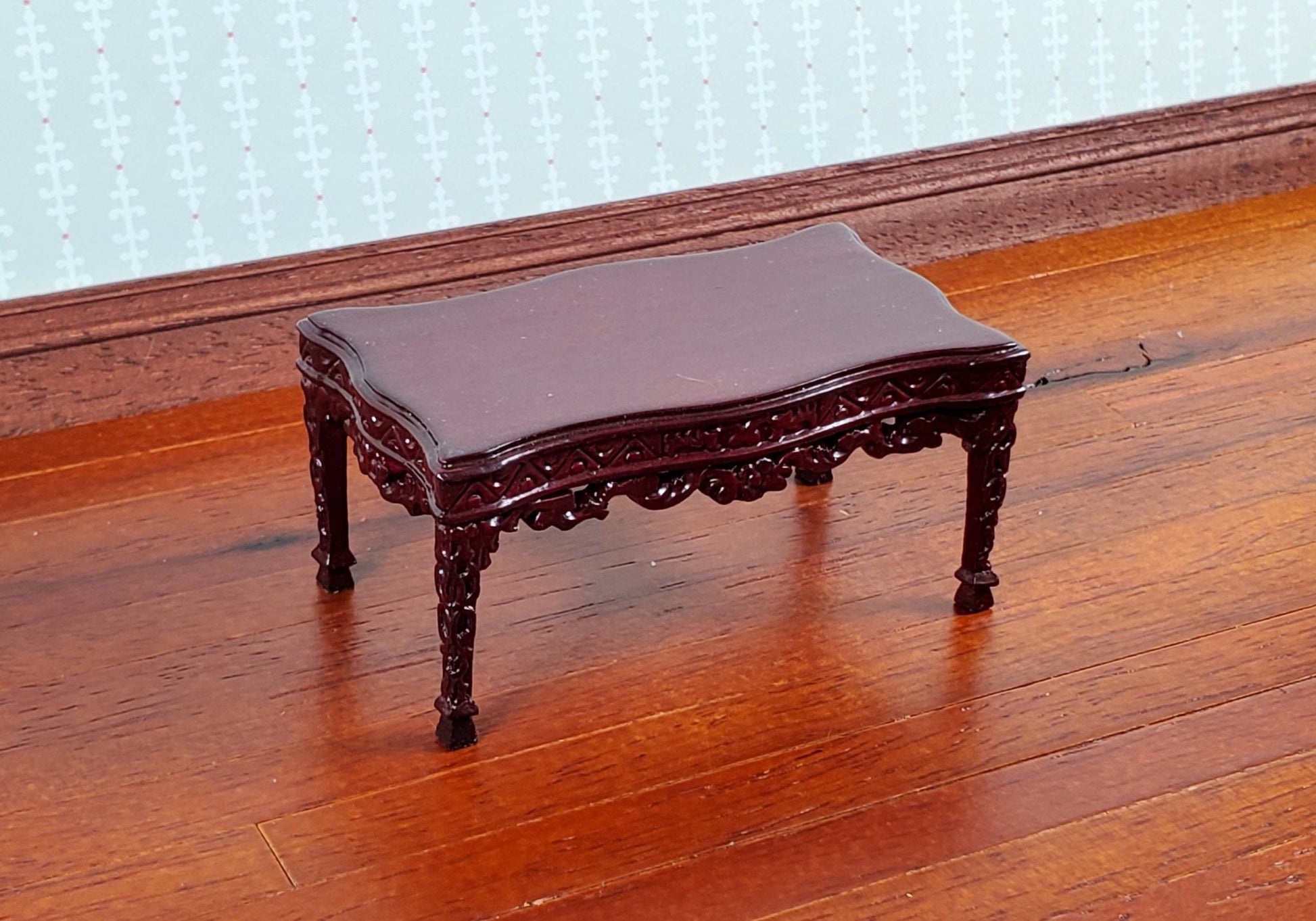 Early Bespaq Dollhouse Coffee Table Mahogany 1:12 Scale Miniature Furniture Wood - Miniature Crush