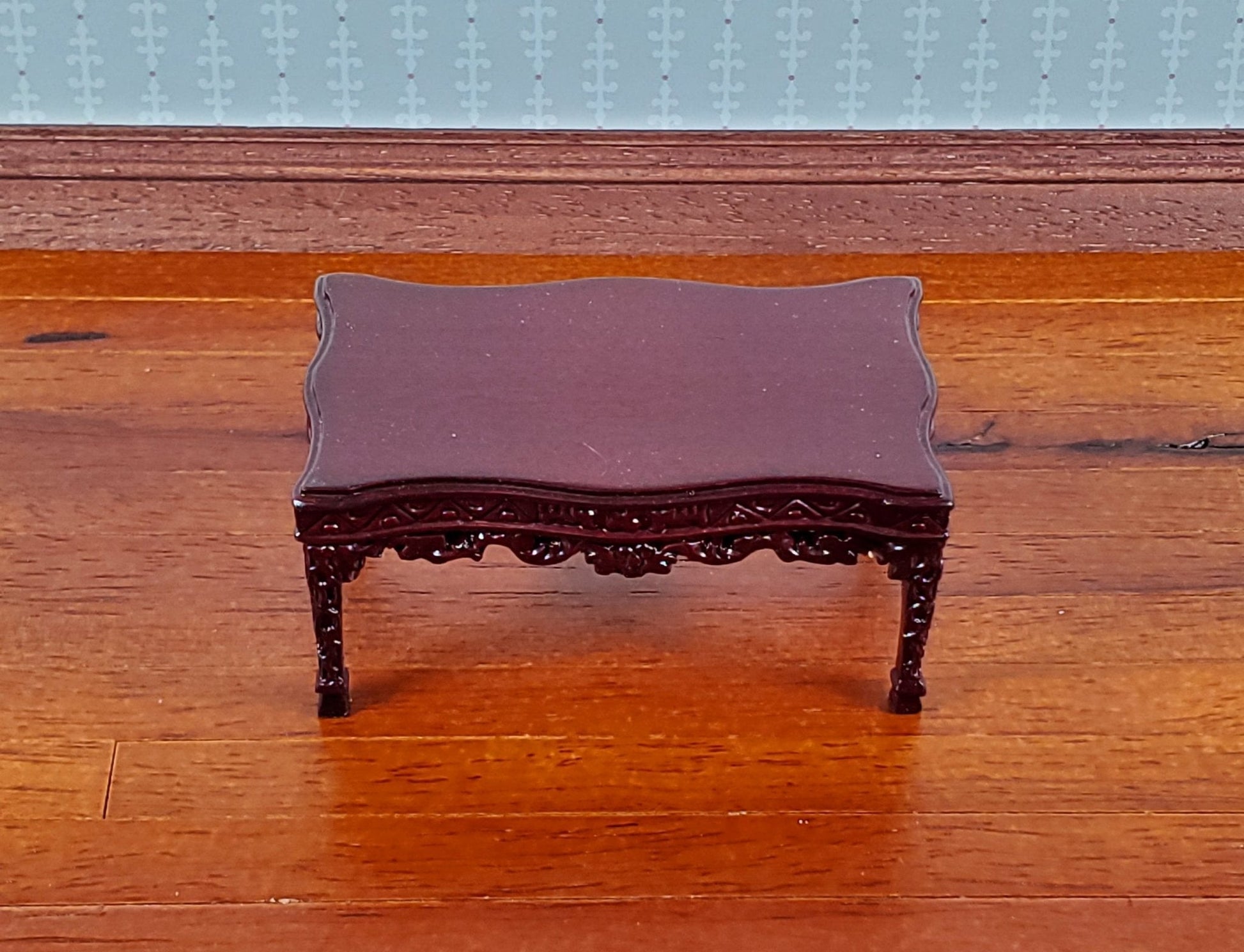 Early Bespaq Dollhouse Coffee Table Mahogany 1:12 Scale Miniature Furniture Wood - Miniature Crush