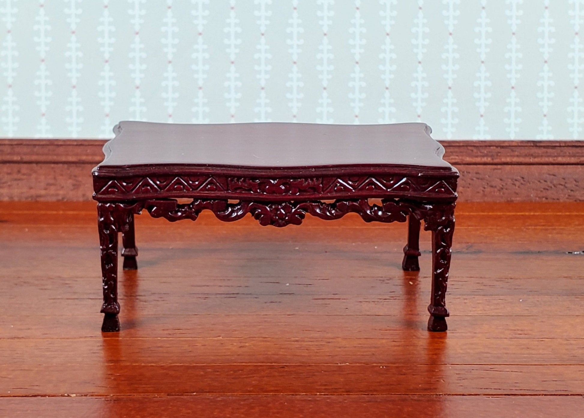 Early Bespaq Dollhouse Coffee Table Mahogany 1:12 Scale Miniature Furniture Wood - Miniature Crush