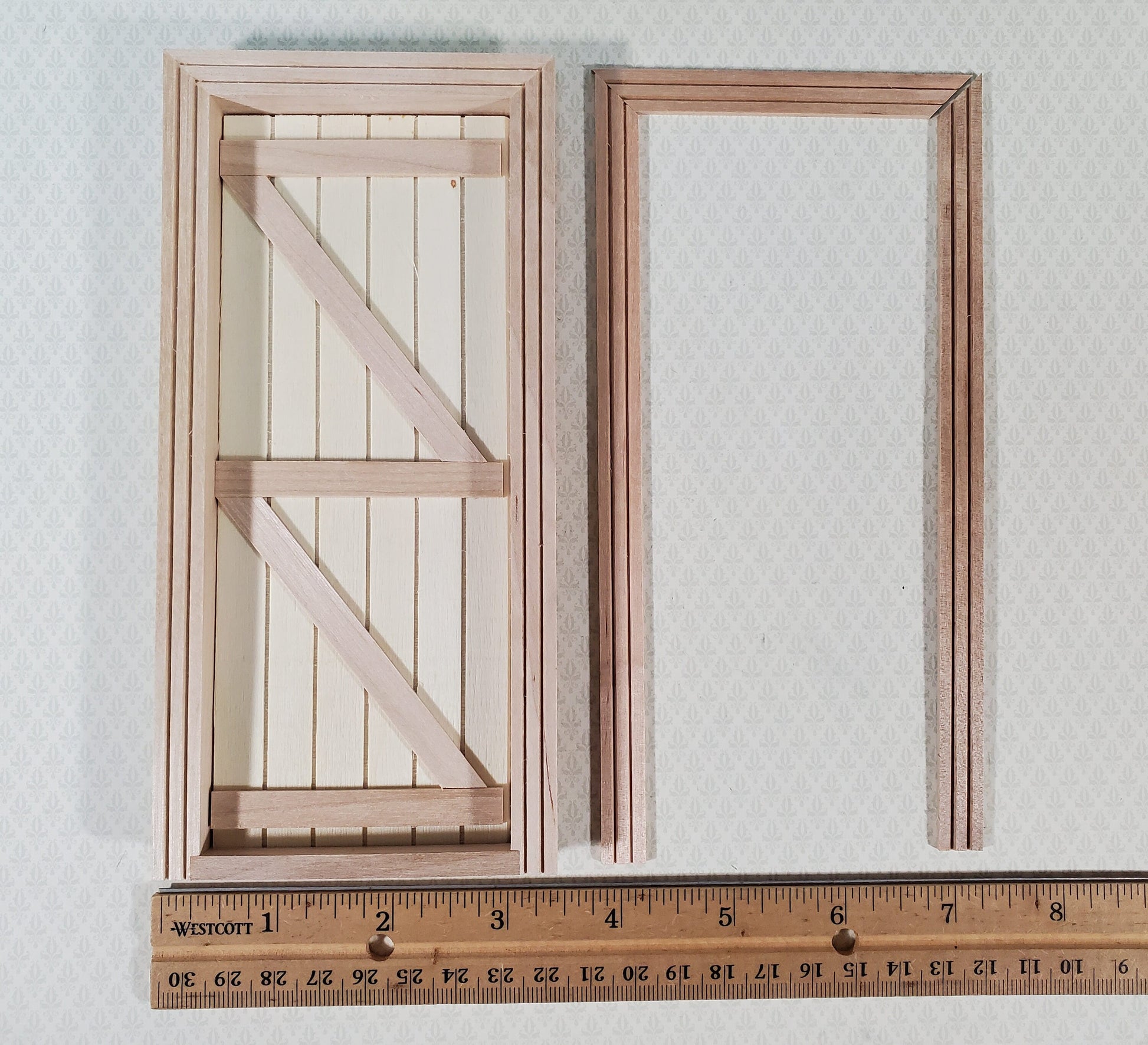 Dollhouse Door Ledged & Braced Farm House Style Exterior 1:12 Scale Miniature