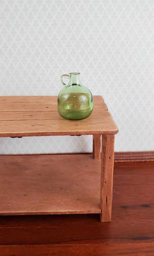 Dollhouse Miniature Carboy or Demijohn Green Glass Bottle with Handle 1:12 Scale