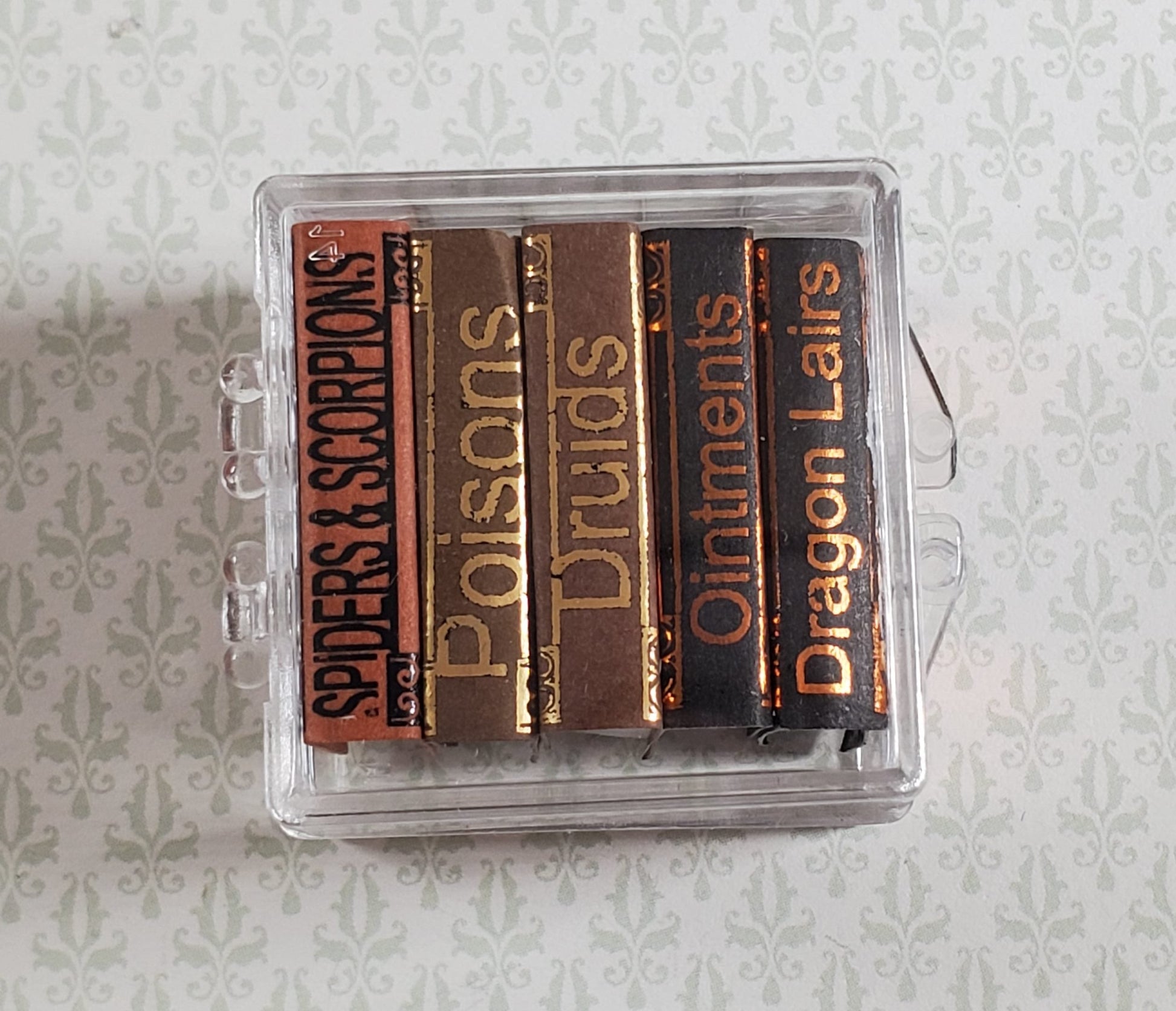 Dollhouse Book Set x5 Wizard Reference 1:12 Scale Miniatures (blank inside)