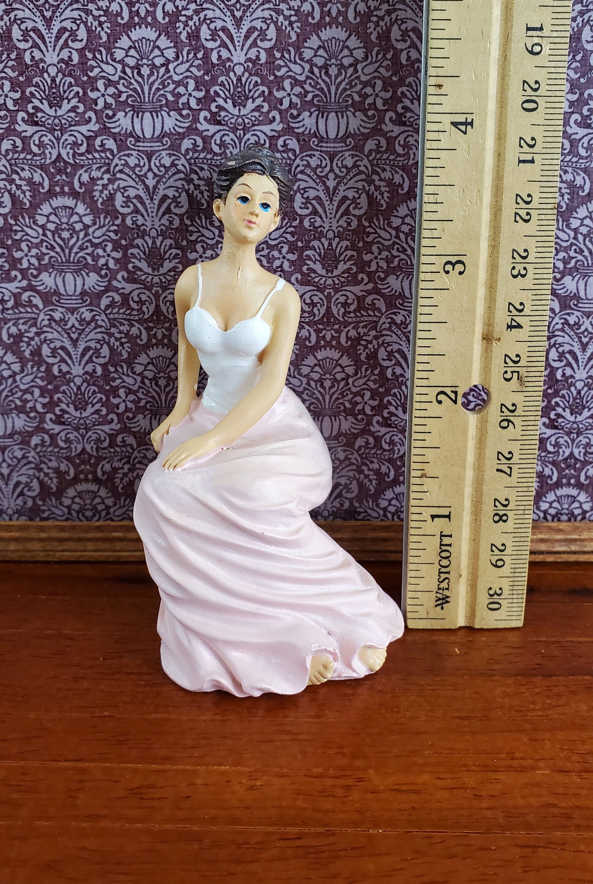 Dollhouse Miniature Seated Victorian Lady in Corset Resin 1:12 Scale SMALL Petite