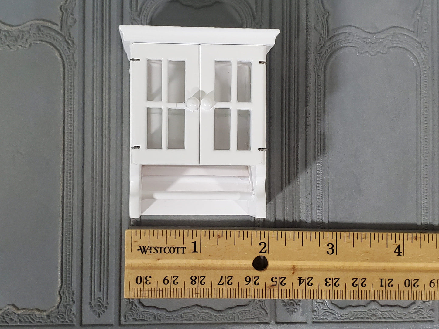 Dollhouse Hanging Cabinet with Doors Small for Kitchen or Bathroom 1:12 Scale Miniature Furniture