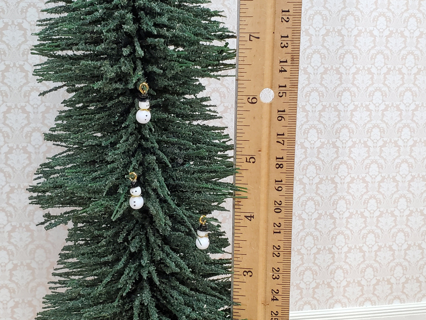 Dollhouse Snowman Christmas Ornaments with Top Hats x3 1:12 Scale Miniatures