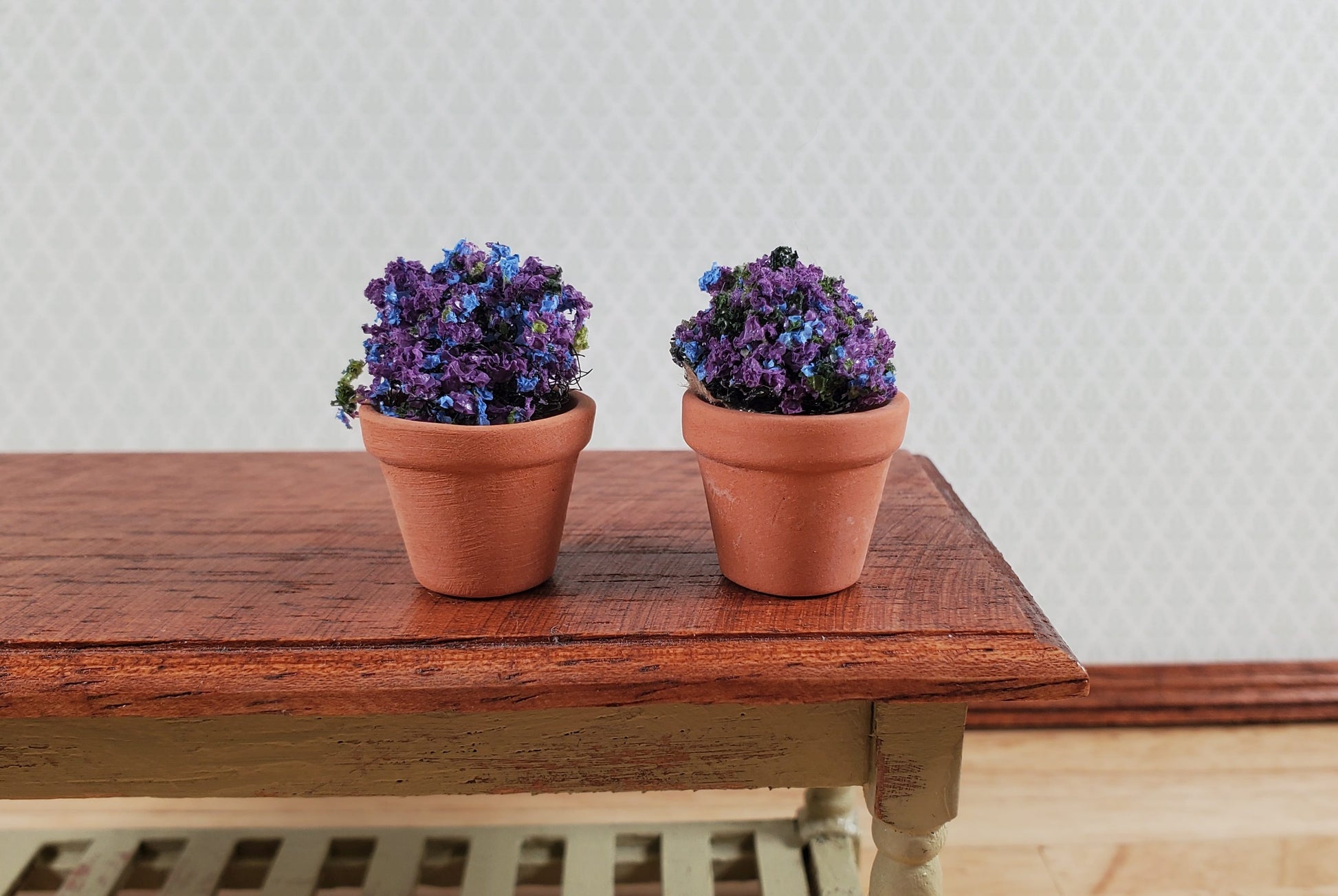 Dollhouse 2 Small Terra Cotta Planters Unglazed Clay Pots