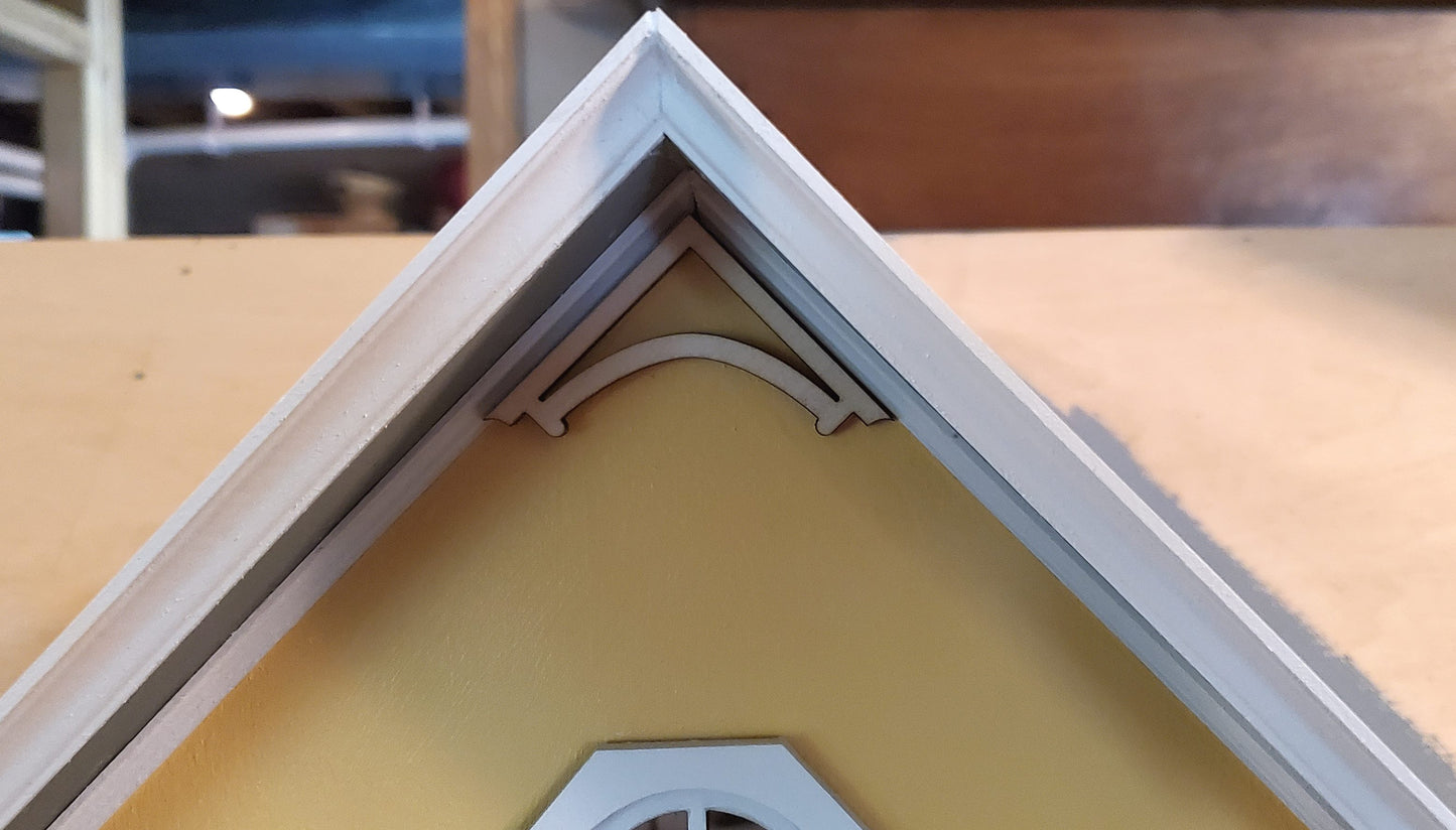 Dollhouse Simple Arch Wood Corbels Decoration Apex Trim 1:12 Scale Miniature x4