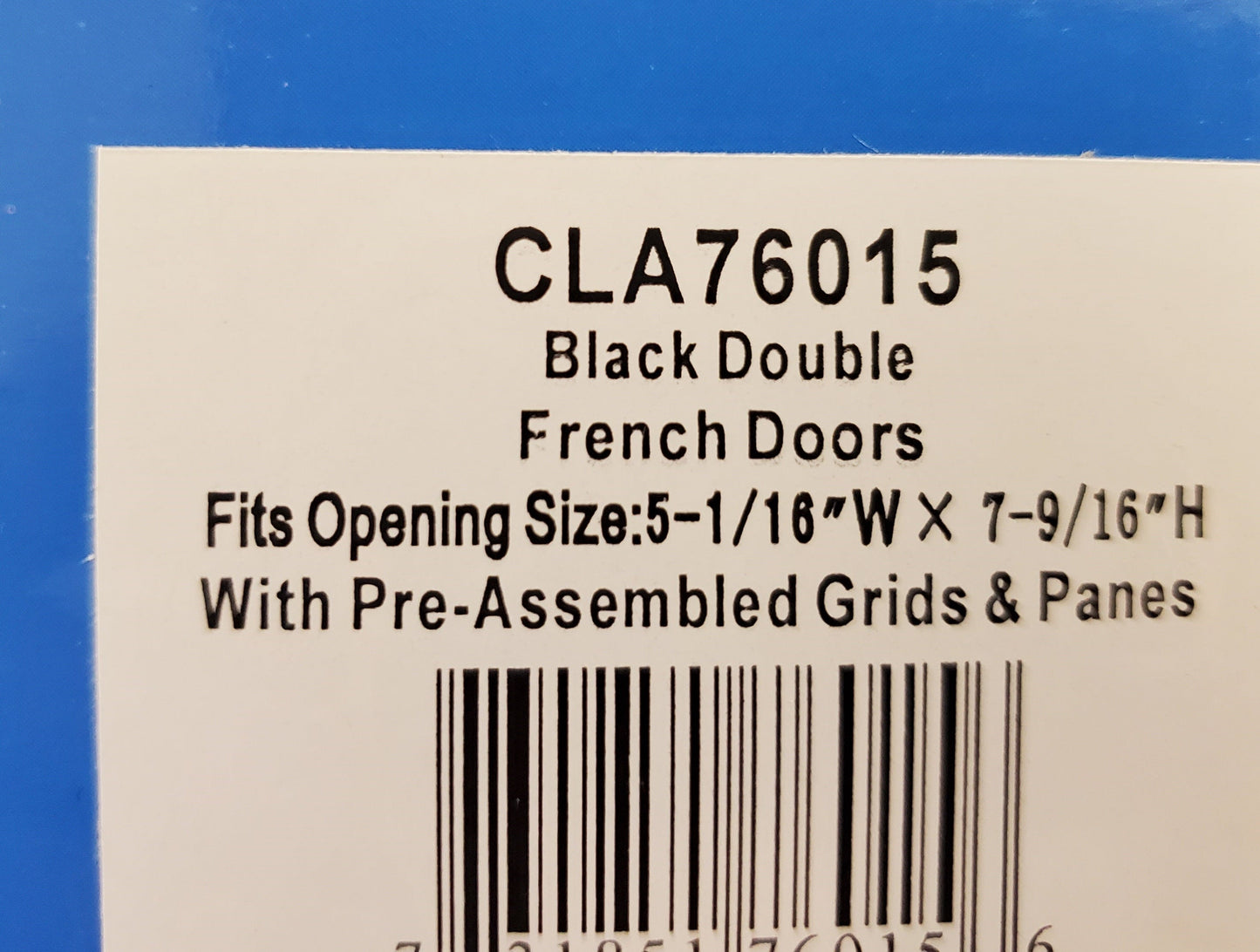 Dollhouse Double French Doors with Windows BLACK 1:12 Scale Miniature Interior Exterior