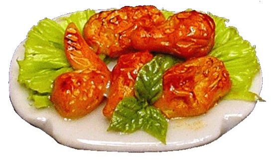 Dollhouse Fried Chicken Platter 1:12 Scale Miniature Food Kitchen