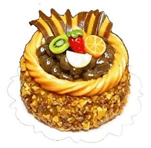 Dollhouse Buttercream Chocolate Garnish Cake 1:12 Scale Miniature Dessert Food