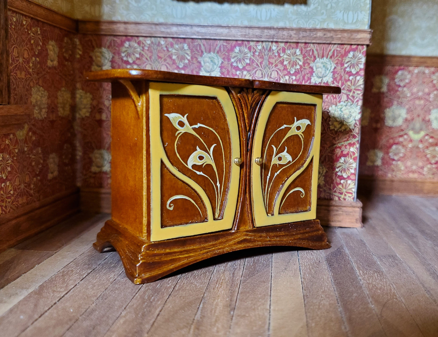 JBM Dollhouse Sideboard Buffet Art Nouveau Style 1:12 Scale Miniature Furniture