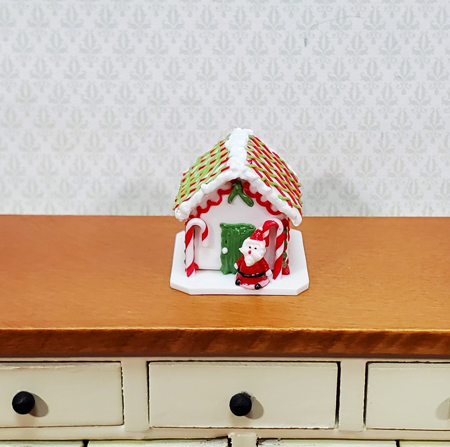 Dollhouse Gingerbread Christmas House with Santa 1:12 Scale Miniature Food