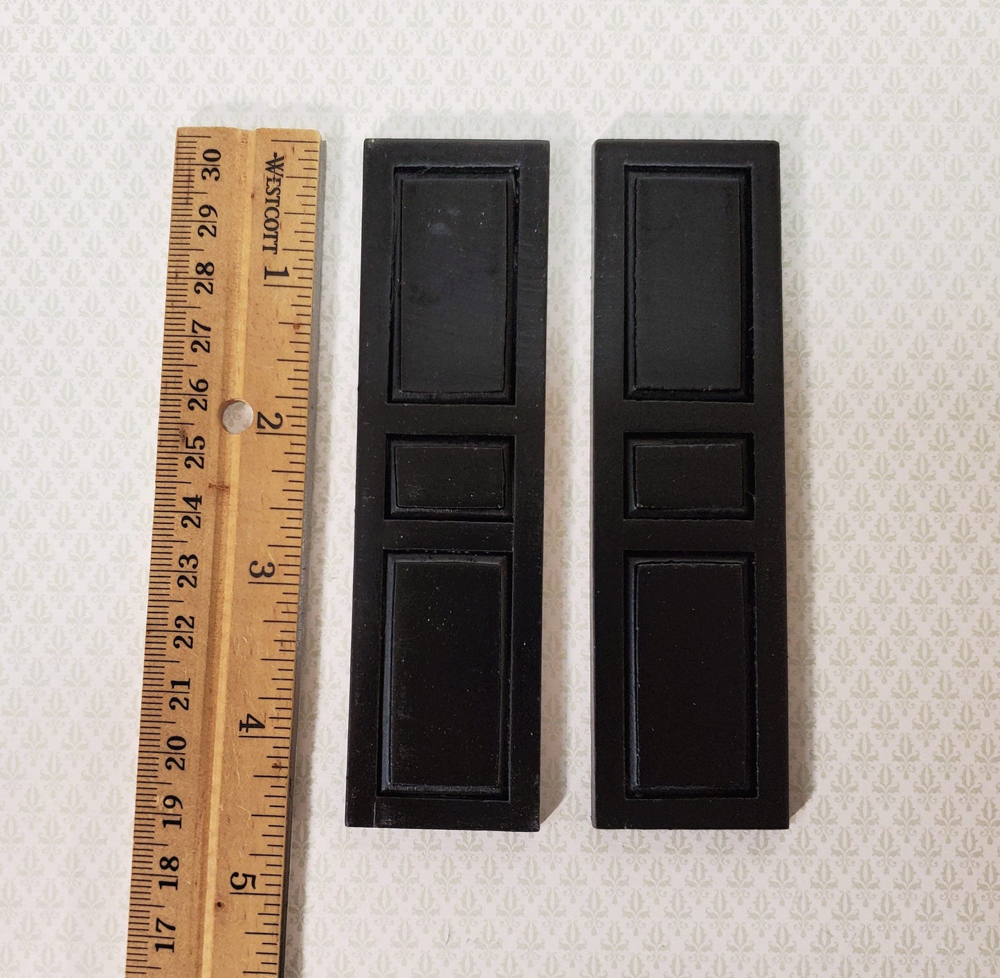 Dollhouse Miniature Shutters 3 Panel 1 Pair BLACK 1:12 Scale 4 5/8" CLA75021