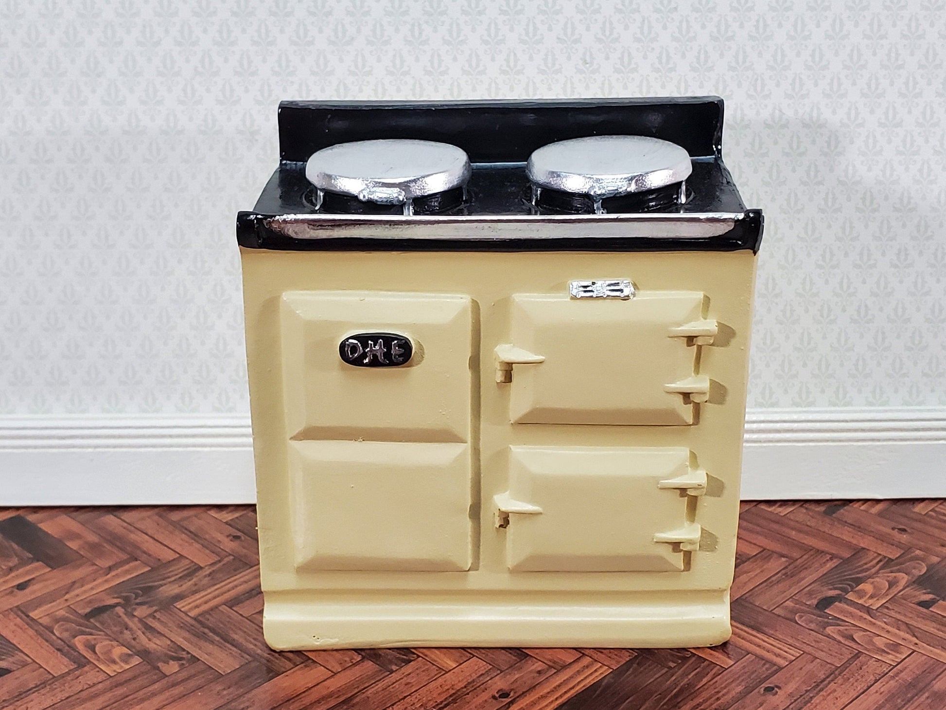 Dollhouse AGA Style Cooker Stove Oven Cream 1:12 Scale Miniature Kitchen