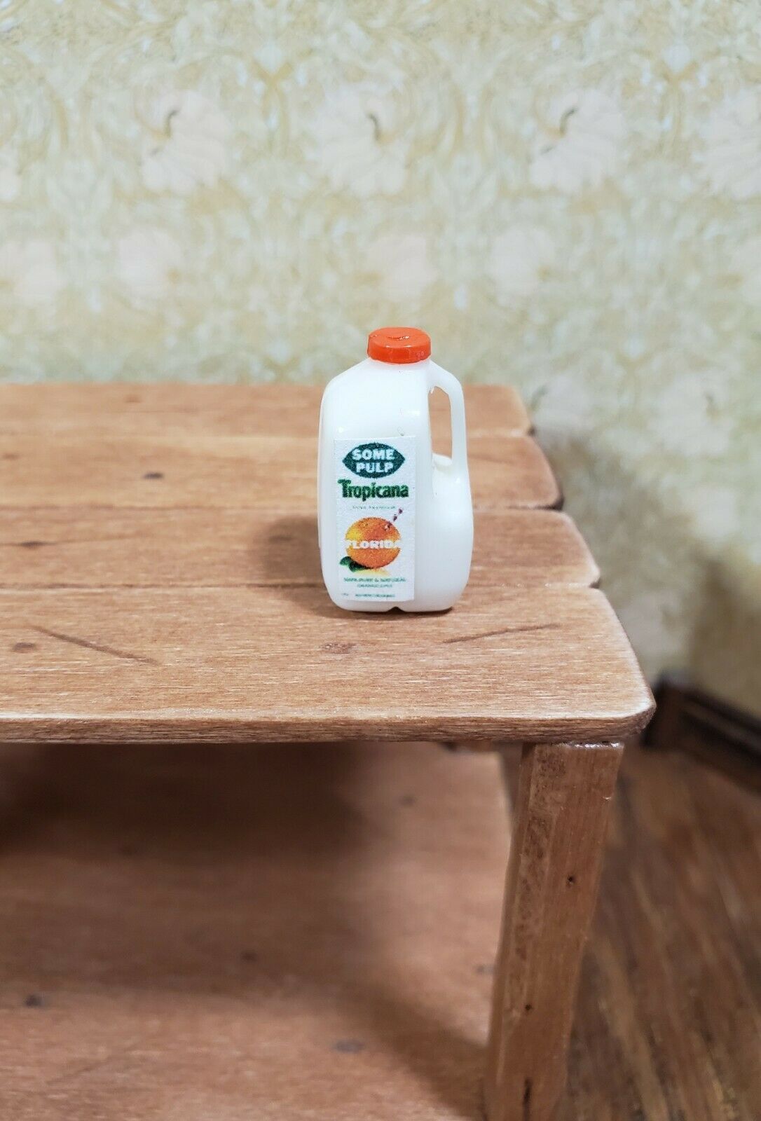 Dollhouse Miniature Orange Juice OJ Gallon Jug 1:12 Scale Food Kitchen Accessory