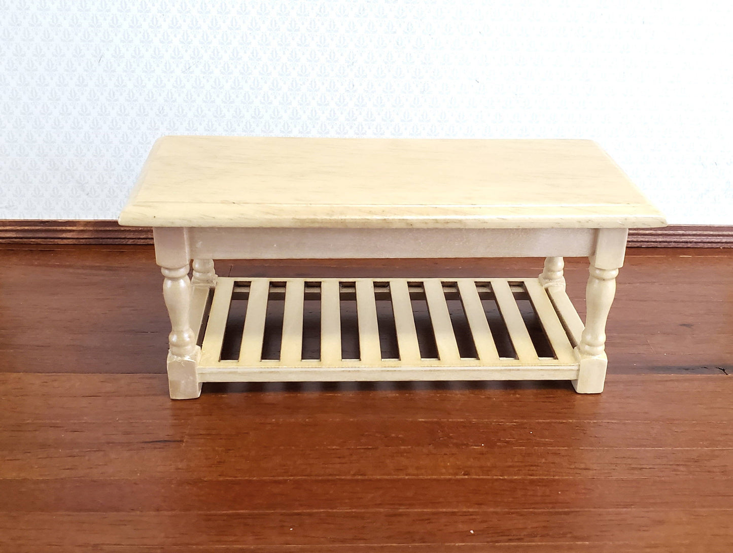 Dollhouse Miniature Large Kitchen Prep Table 1:12 Scale Light Oak Furniture