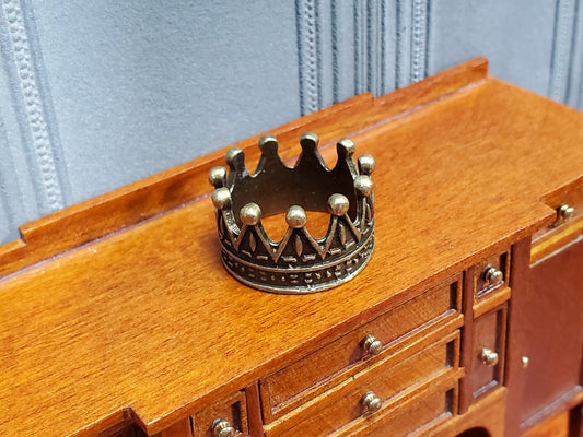 Tiny Miniature Crown Bronze Metal for Dolls Dollhouse Works with 1:12 Scale