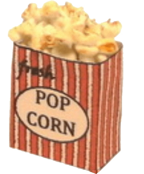 Dollhouse Popcorn in a Paper Bag 1:12 Scale Miniature Food Kitchen