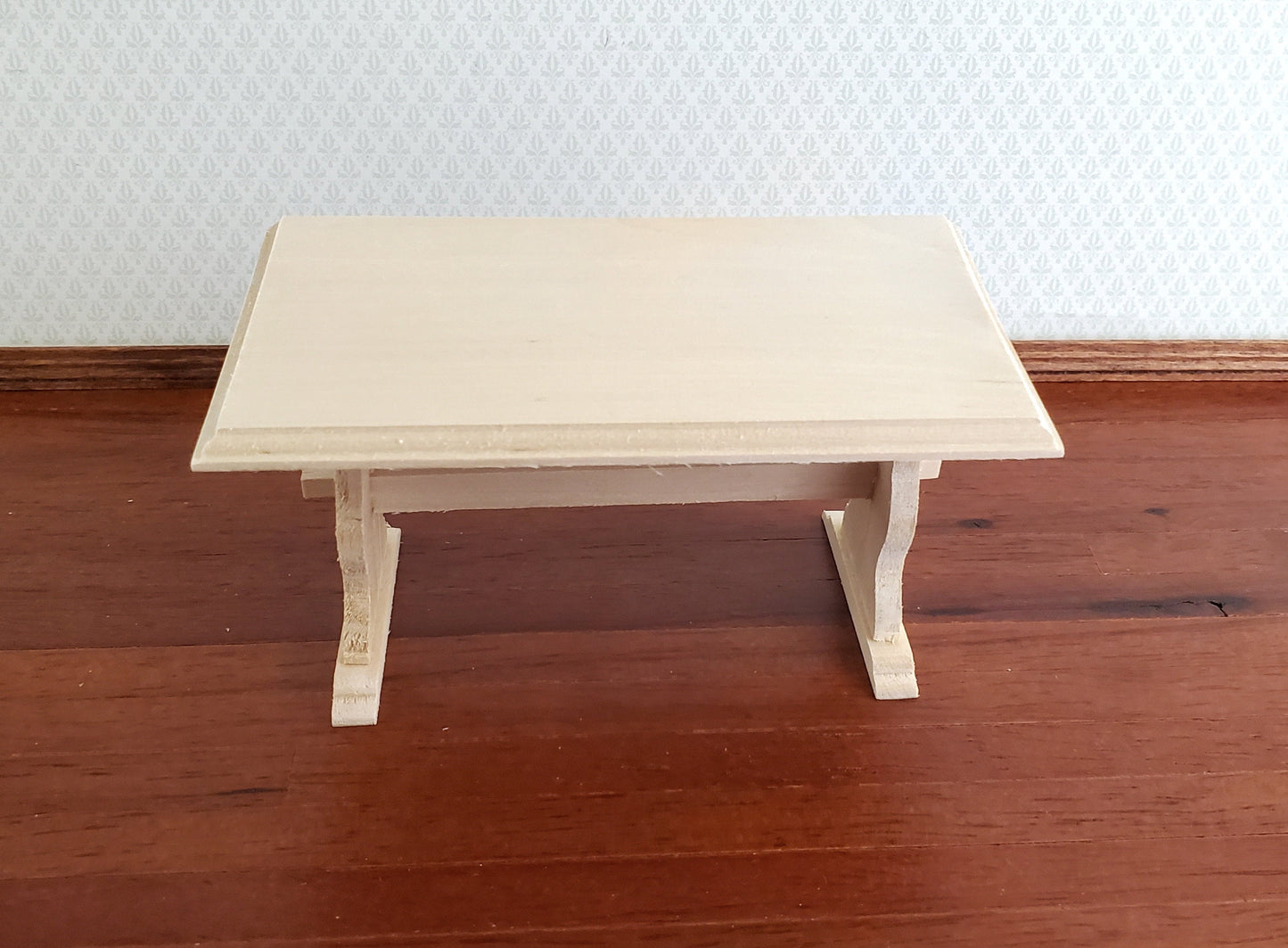 Dollhouse Miniature Table Country Kitchen or Dining Room 1:12 Scale Furniture Unpainted