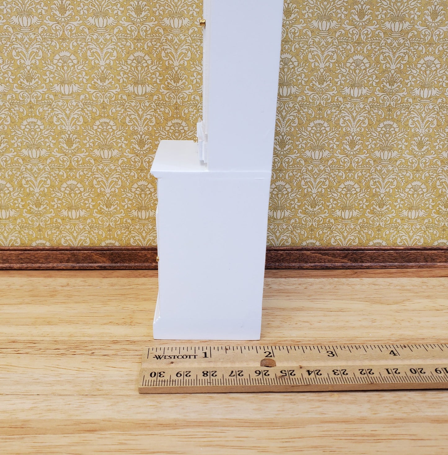 Dollhouse Cabinet Hutch Kitchen or Living Room White Finish 1:12 Scale Miniature Furniture