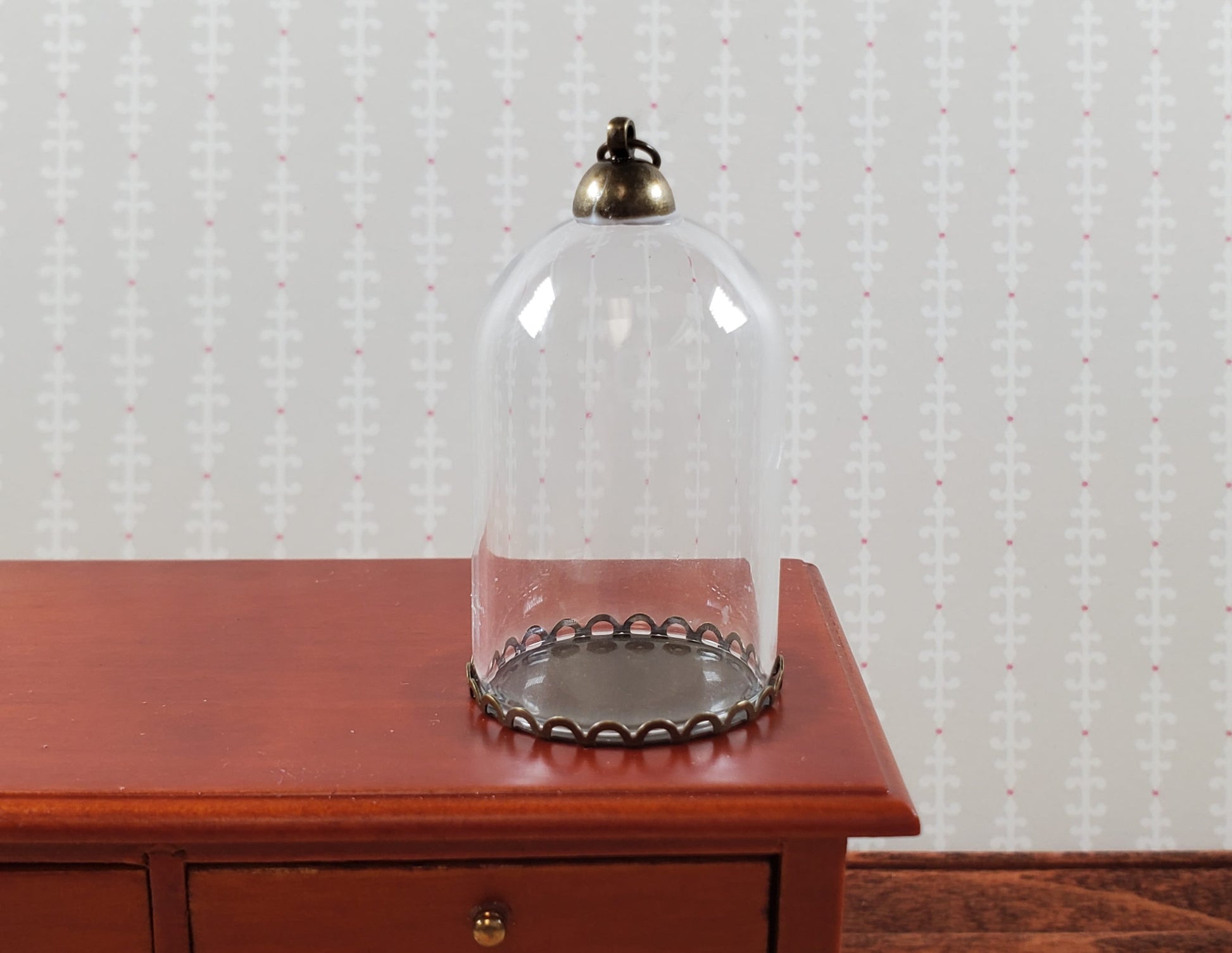 Tiny Bell Jar Dome Glass Cover on Base Display Miniature Curiosities 1 1/2" tall