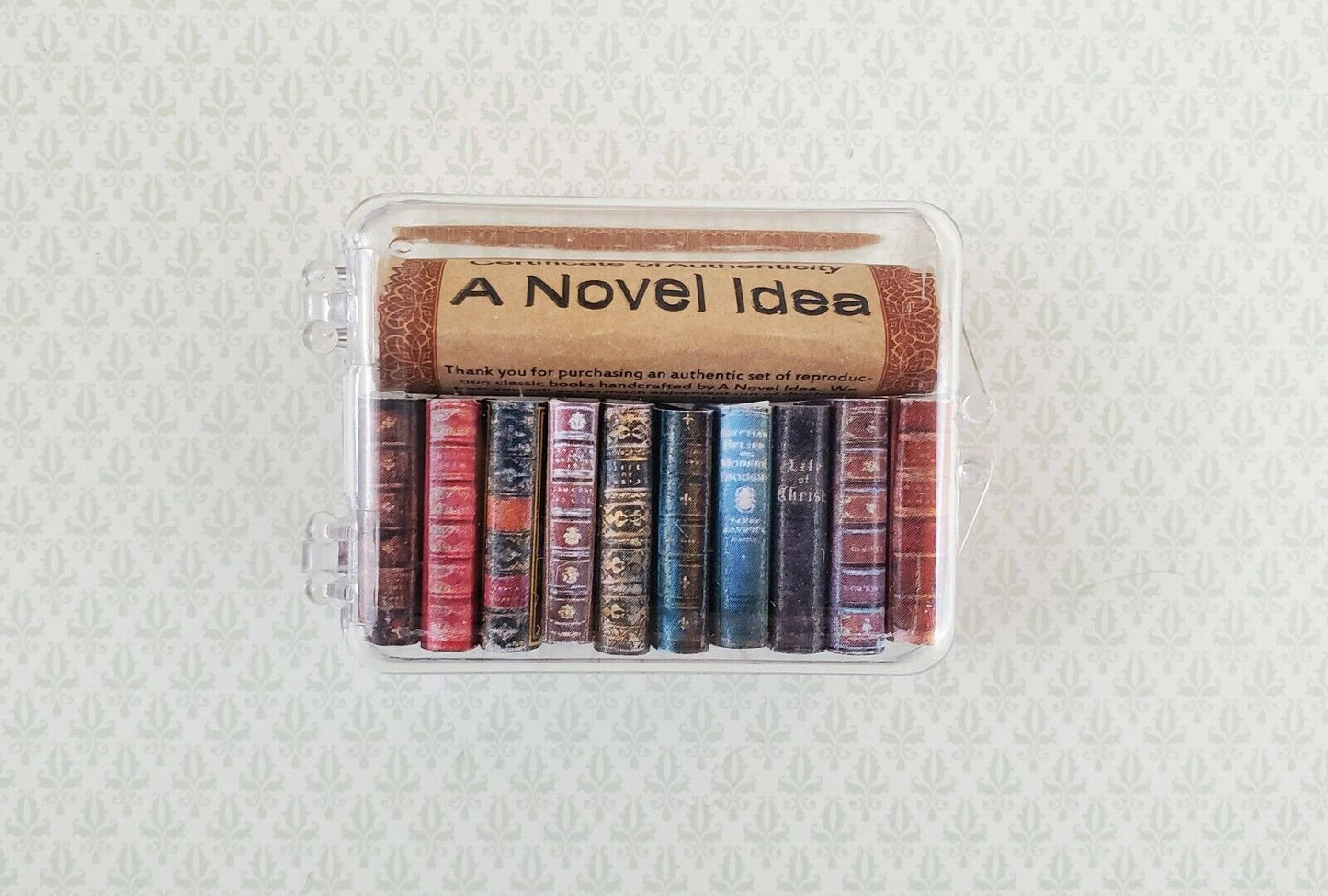 Dollhouse Miniature Book Set x10 Antique Style Set #3 1:12 Scale (blank inside) Handmade