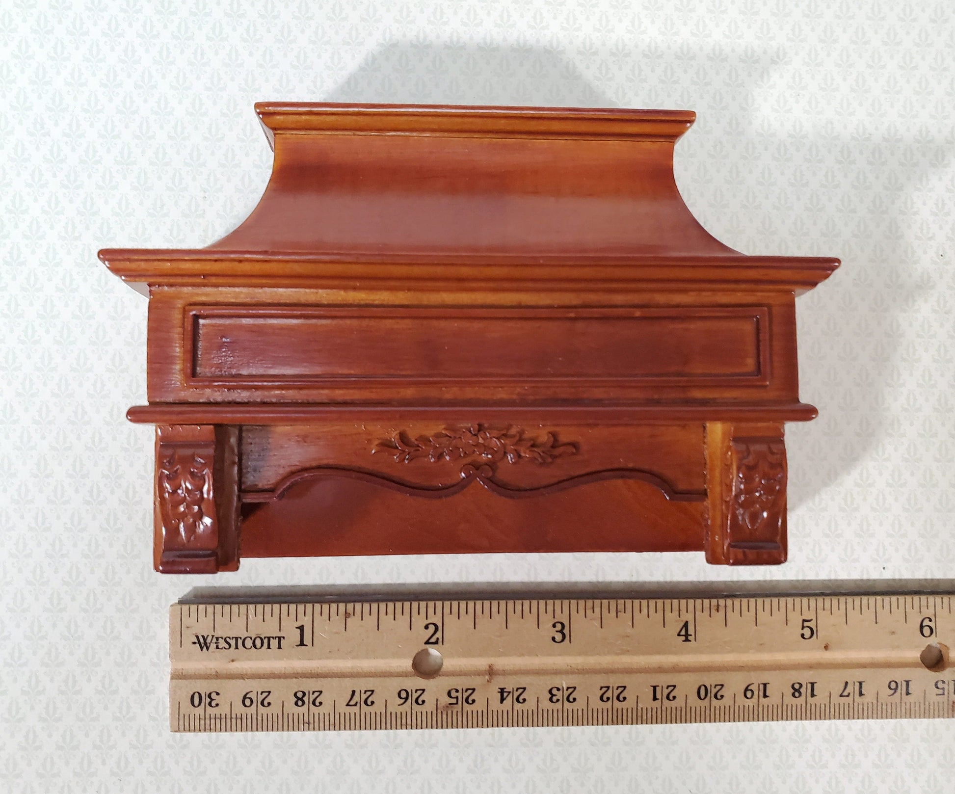 Dollhouse Stove Hood Vent Wood Walnut Fnish 1:12 Scale Miniature Kitchen Oven Fan